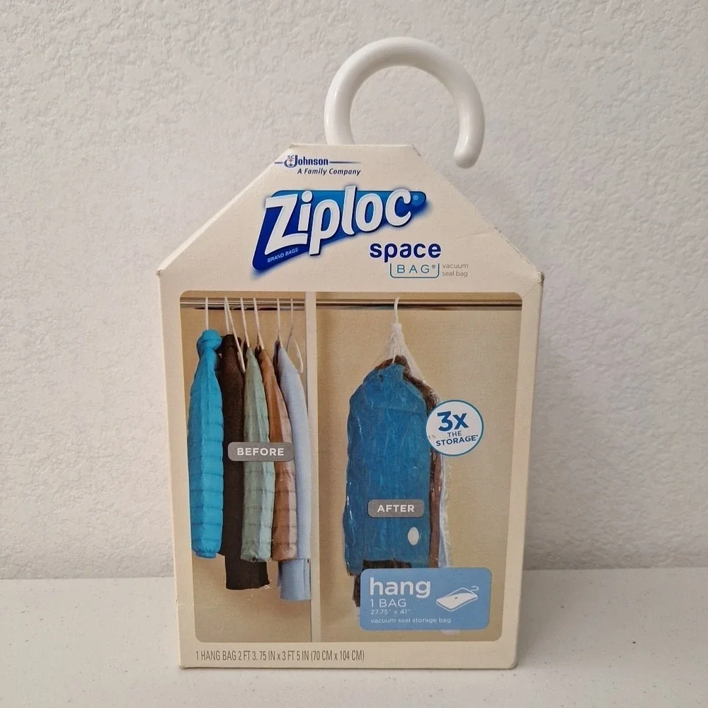 ZIPLOC Vacuum Seal Hanging Space Bag, 3x the Storage, 27.75